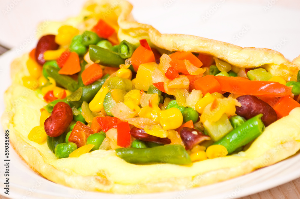 omelette with vegetable mix omelette with vegetable mix