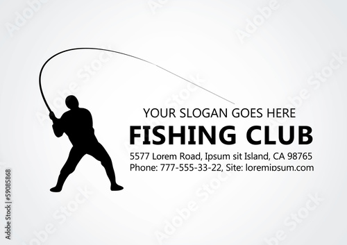 Fishing logo, fisherman logotype