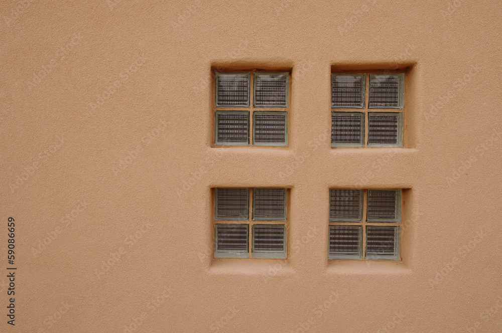 Glass brick window in wall