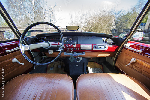 Old 1970s French car Citroen interior