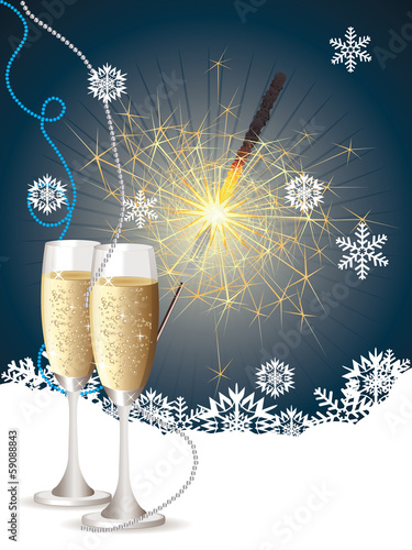 Champagne and sparkler