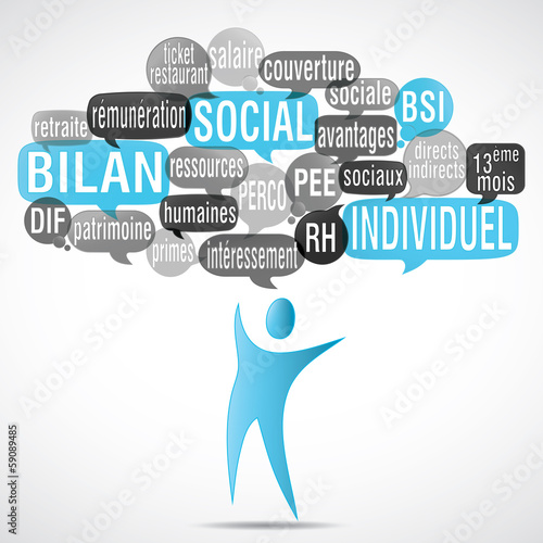 nuage de mots bulles & silhouette : BSI (cs5)