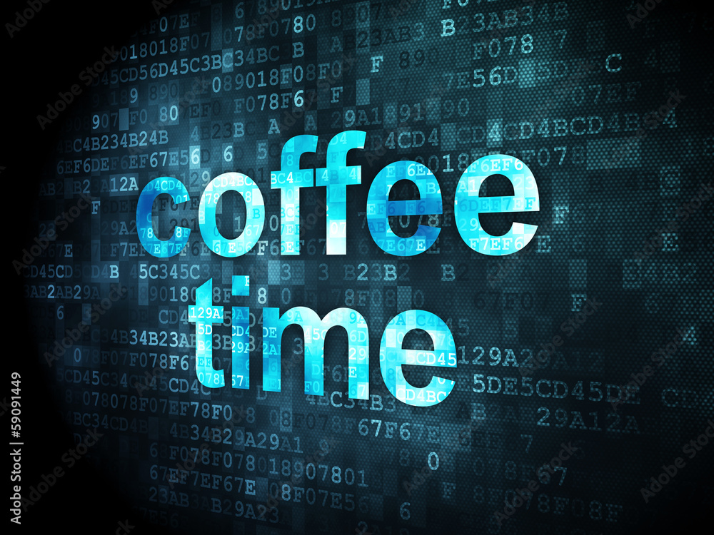Fototapeta premium Time concept: Coffee Time on digital background