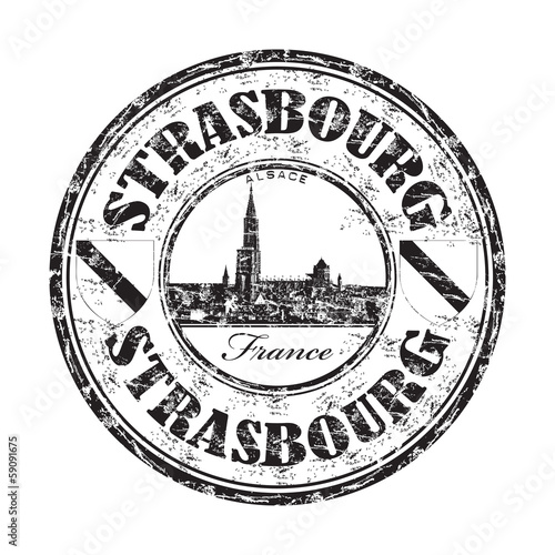 Strasbourg grunge rubber stamp