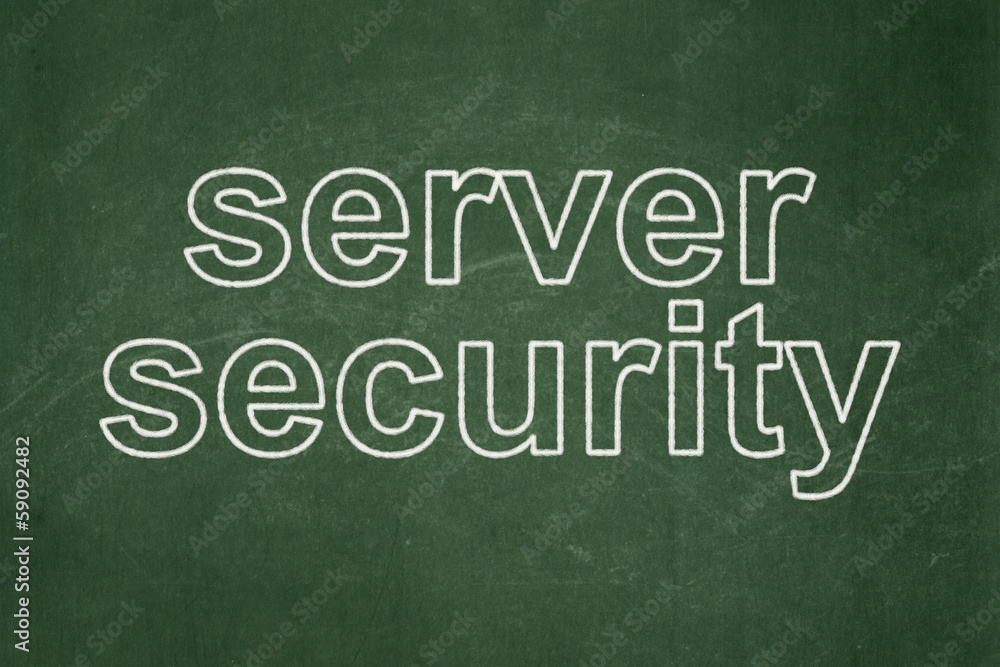 Obraz premium Protection concept: Server Security on chalkboard background