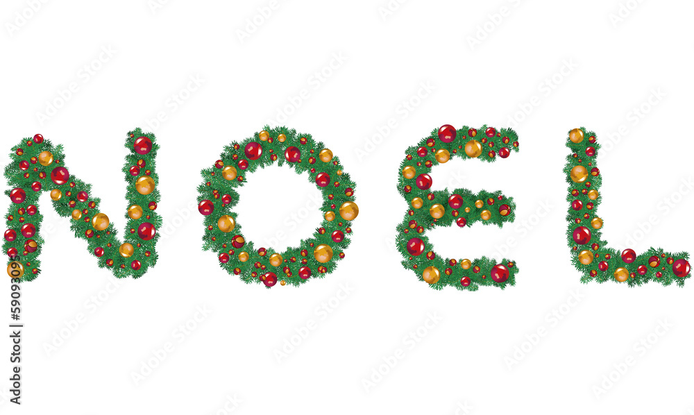 Guirlande sapin + boules illustration vectorielle Guirlande sapin + boules illustration vectorielle
