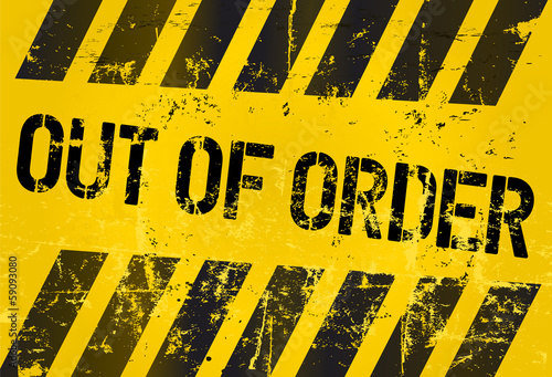 out of order sign, vector illustration