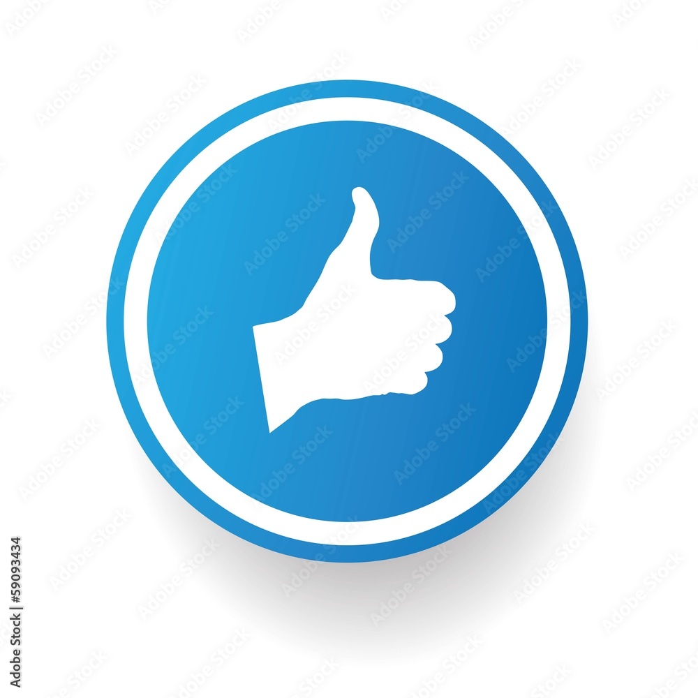Good hand symbol,Blue button,vector Good hand symbol,Blue button,vector