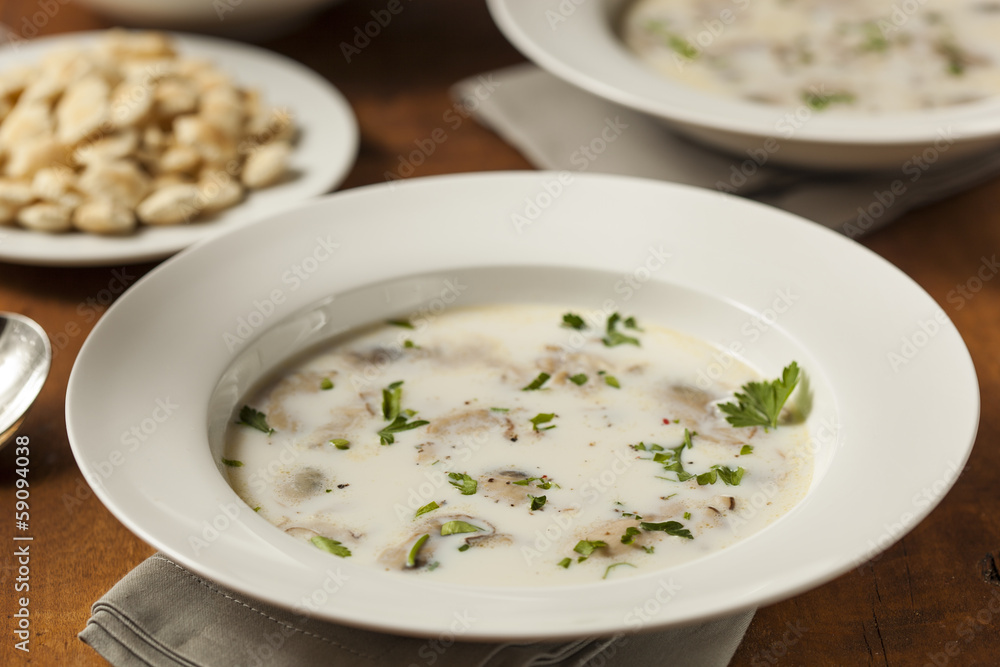 Homemade Organic Oyster Stew Appetizer