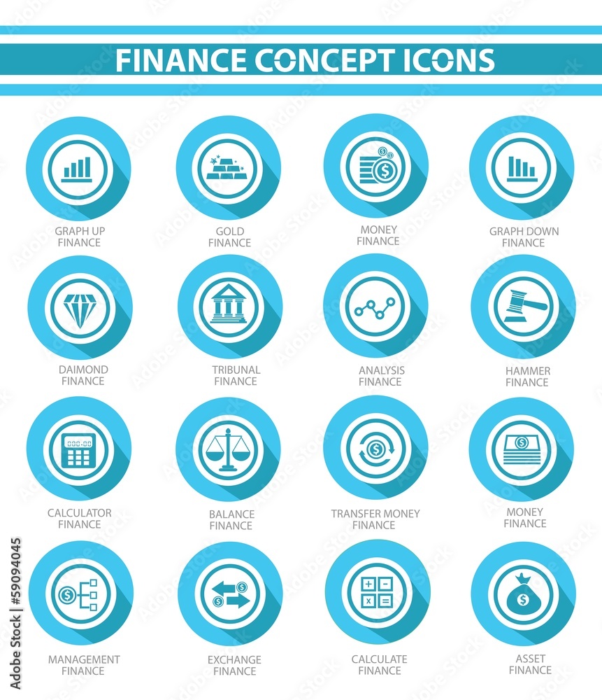 Finance concept buttons,Blue version,vector Finance concept buttons,Blue version,vector