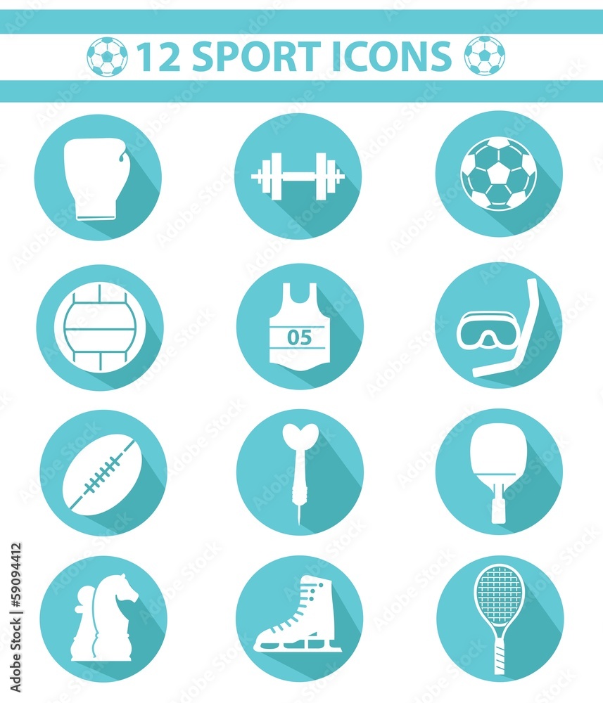 Sports icons,Blue version,vector