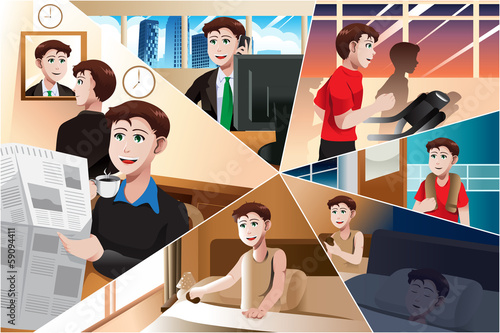 Day in life of a modern man
