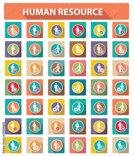 Flat human resource icons,business concept