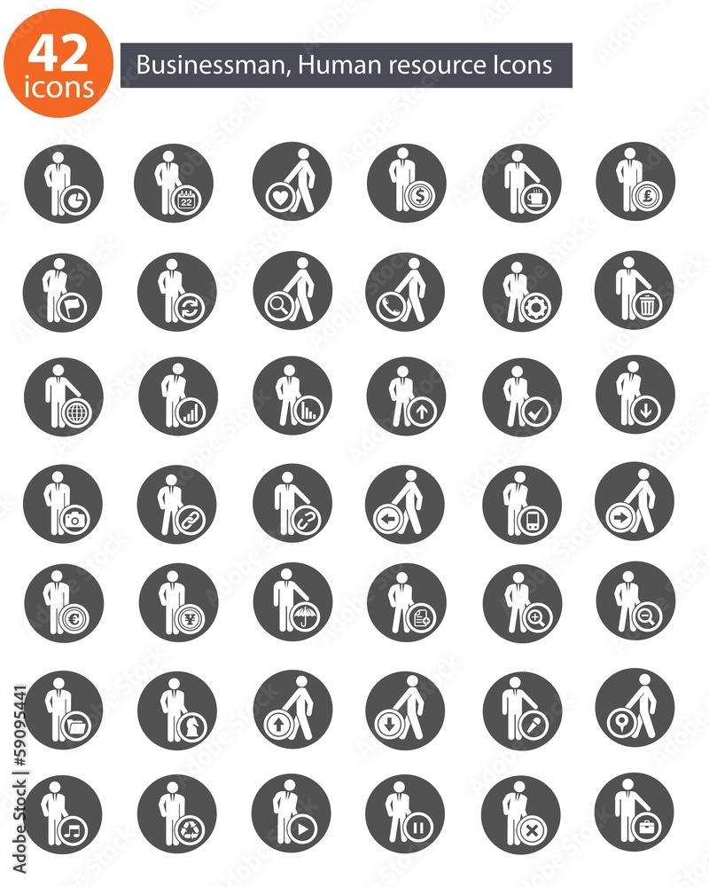 Human resource,Businessma n icons,Gray version,vector Human resource,Businessma n icons,Gray version,vector