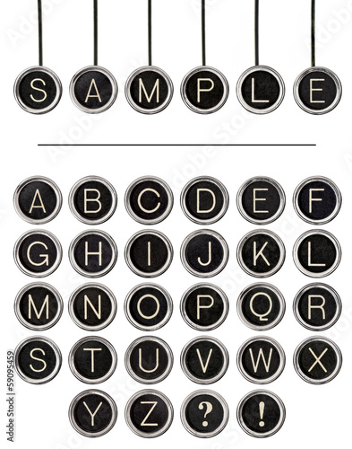 Vintage Typewriter Keys Word Kit