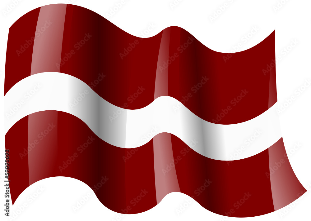 Drapeau Papier Lettonie (Latvija) - Dimensions 12 X 24 Cm, Marque U24, Fabriqué En Allemagne