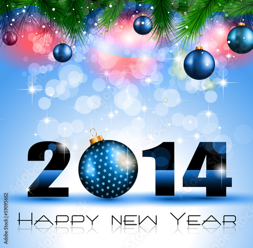 2014 New Year Colorful Background