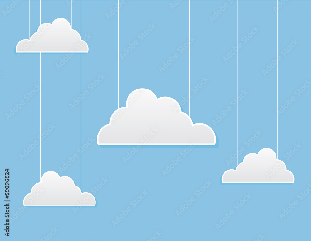 Multiple clouds on strings in the sky Multiple clouds on strings in the sky