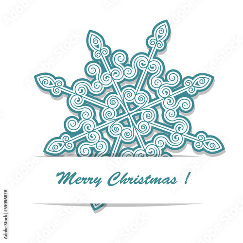 Christmas background with decorative smowflake