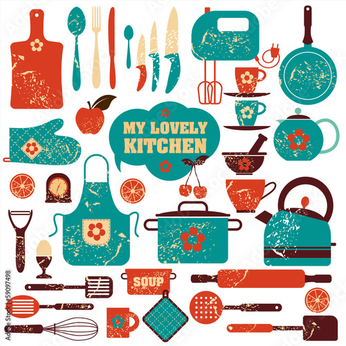Kitchen set icon.