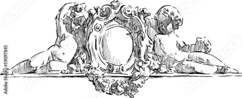 architectural detail with angels