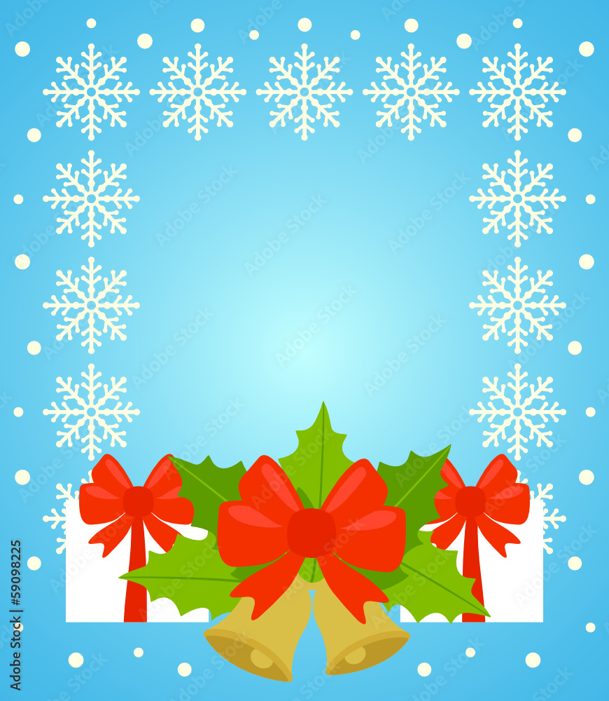 New Year and Christmas background card, blue