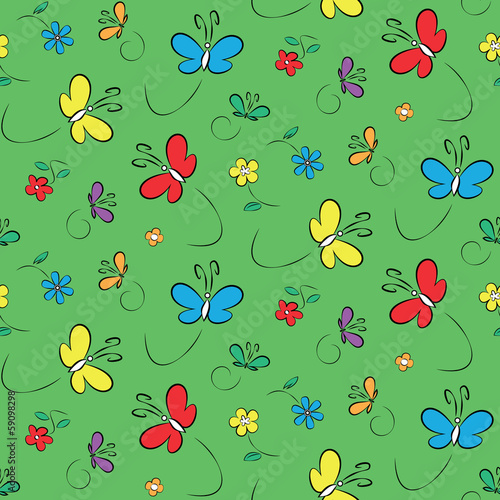 butterflies and flowers pat...