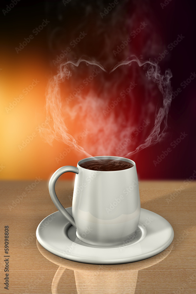 Becher Kaffee - Tasse Herz Stock-Illustration | Adobe Stock