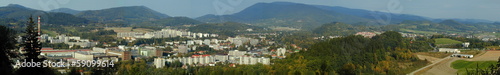 Panorama of city Roznov pod Radhostem, Czech Republic