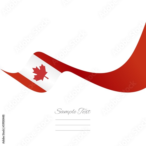 Canadian flag ribbon vector