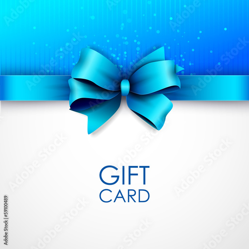 Bright vector card with bow