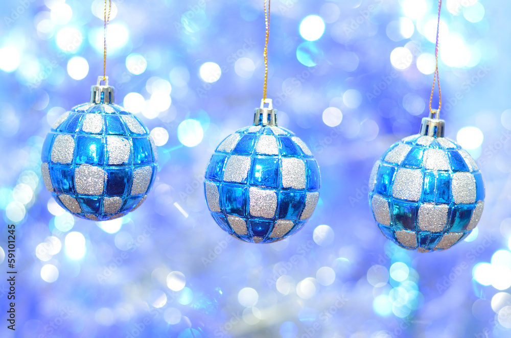 Fototapeta premium blue christmas ball