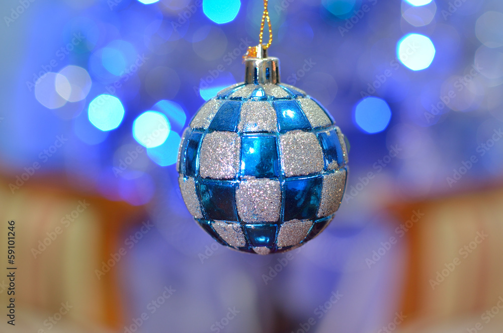 Fototapeta premium blue christmas ball