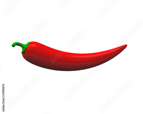 Red chili pepper, 3d