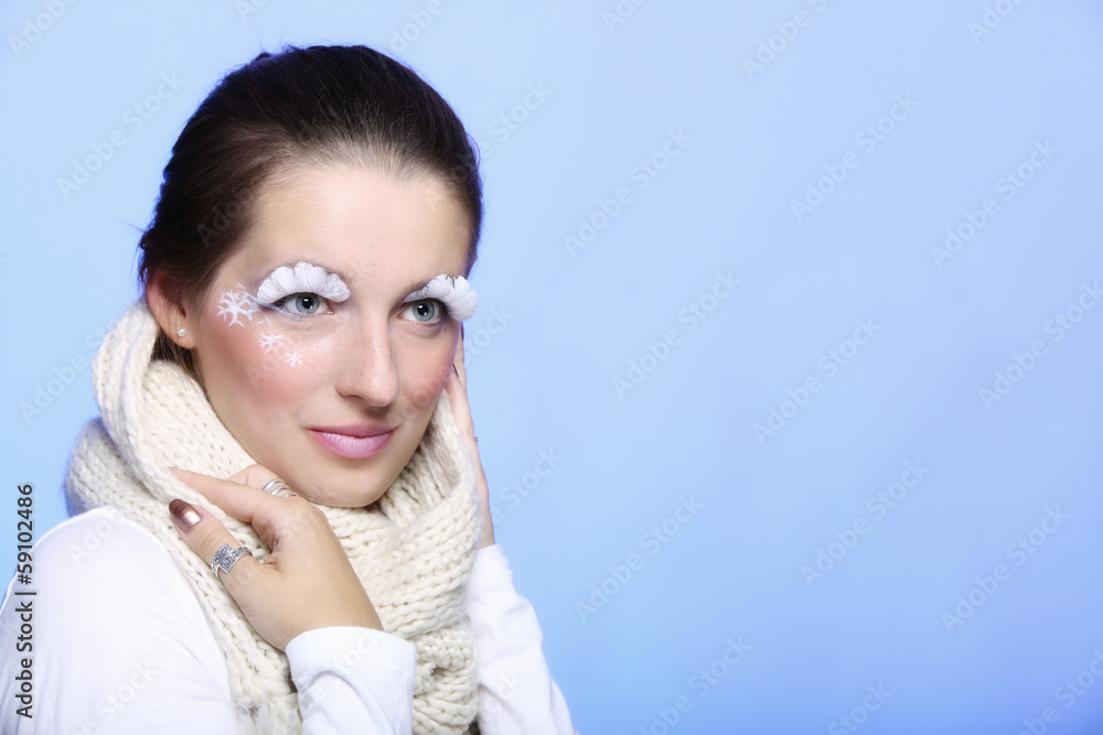 winter fashion woman warm clothing creative makeup winter fashion woman warm clothing creative makeup
