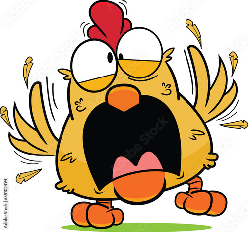 Принти на полотні Cartoon Frantic Brown Chicken