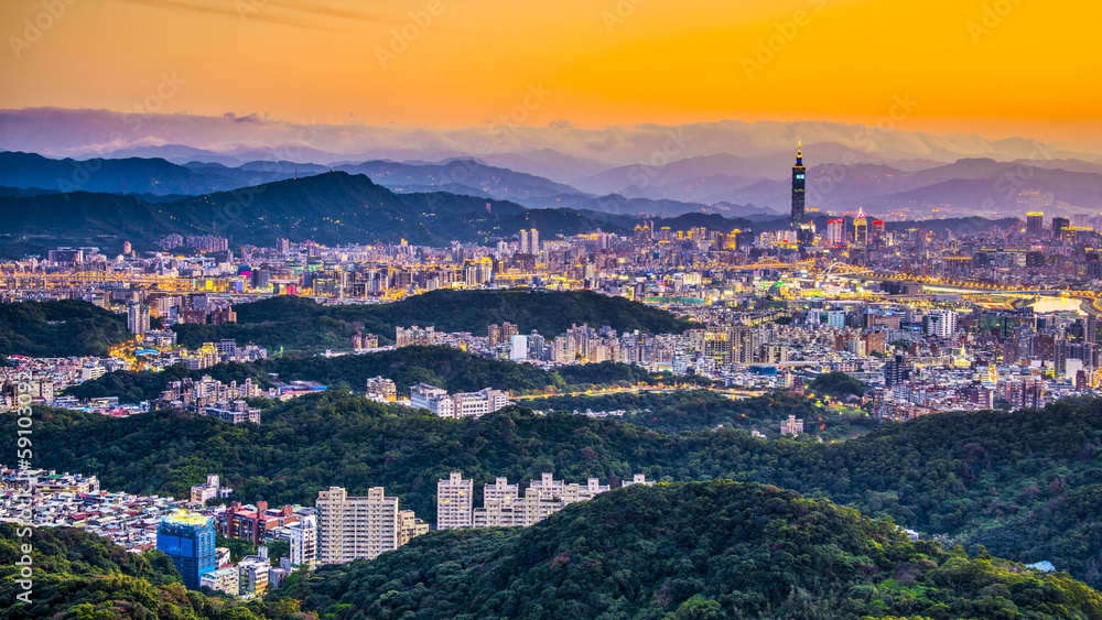 Fototapeta premium Taipei Skyline