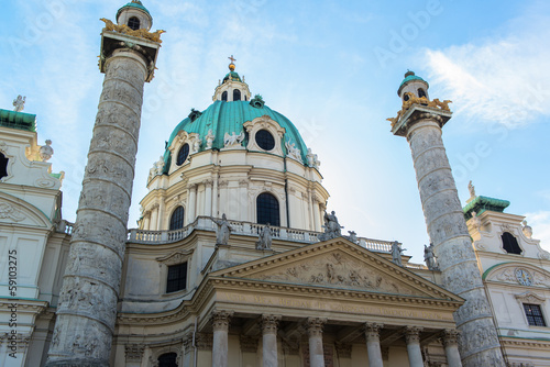 ancient building in the middle of Vienna, Austria