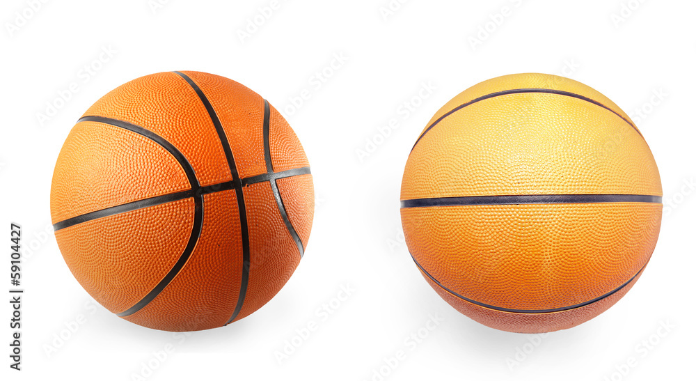 Basketballs on white background