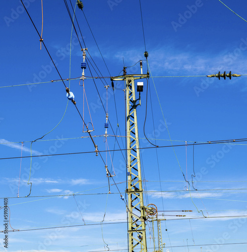 catenary with blue sky