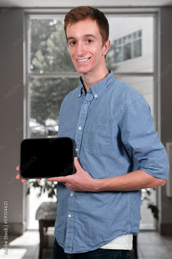 Man Holding Blank Sign Man Holding Blank Sign