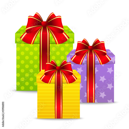 Birthday gifts on white background