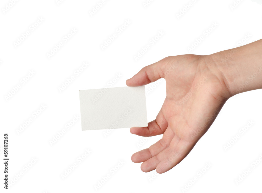 Fototapeta premium Hand hold blank business card