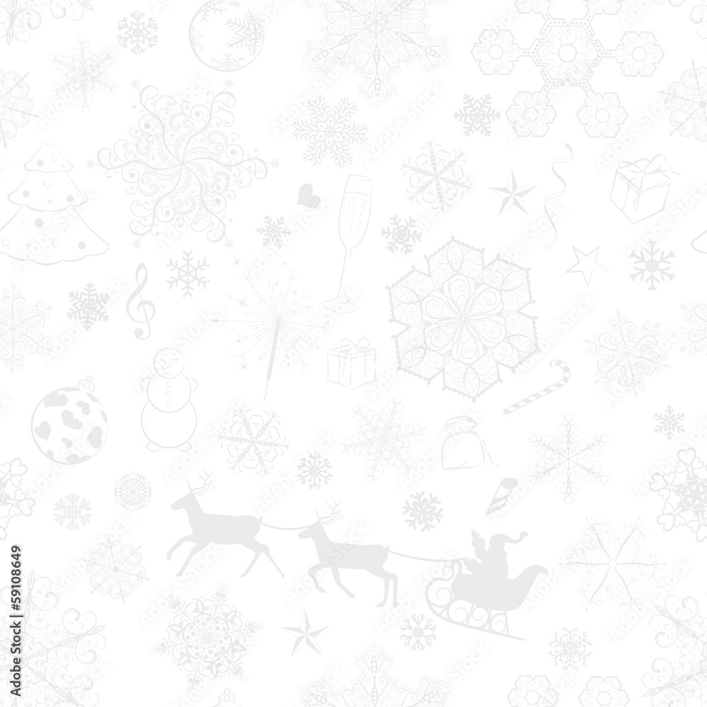 Christmas seamless gray pattern