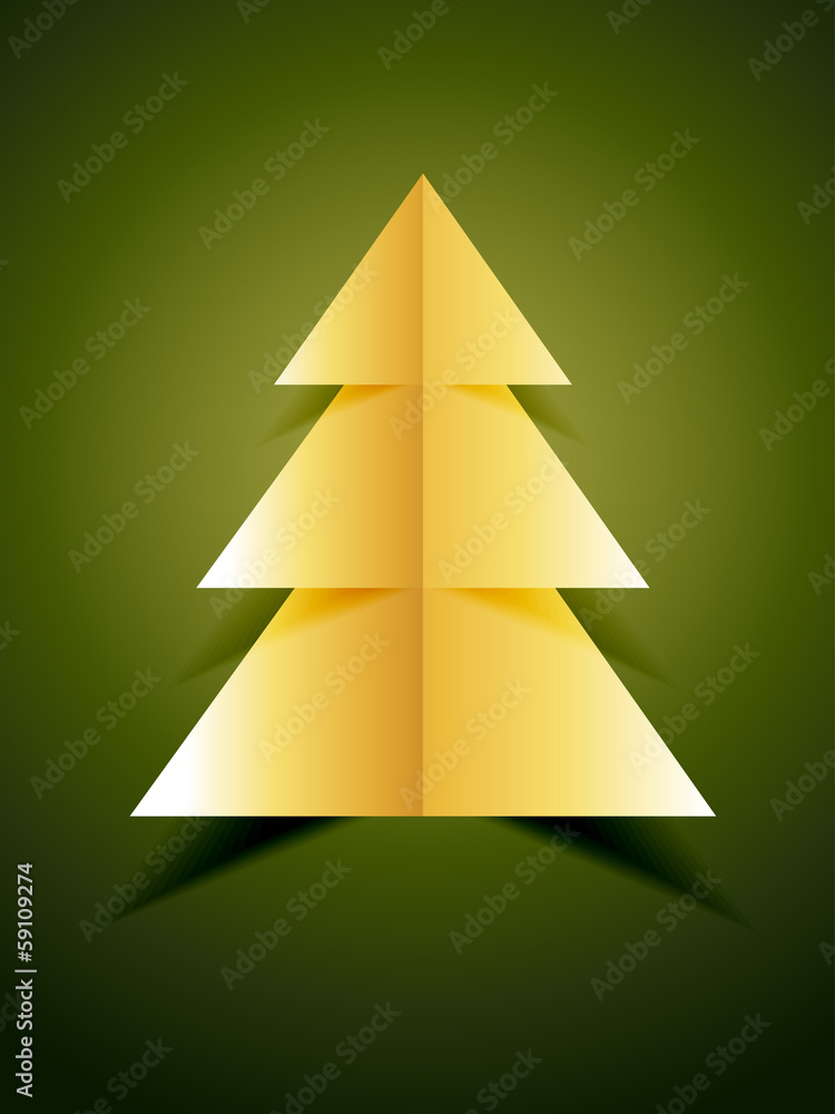 creative golden xmas tree