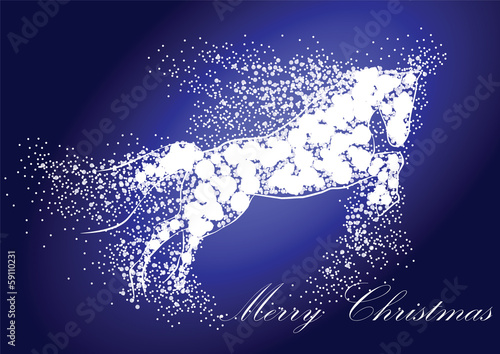 Christmas illustration with New Year symbol horse