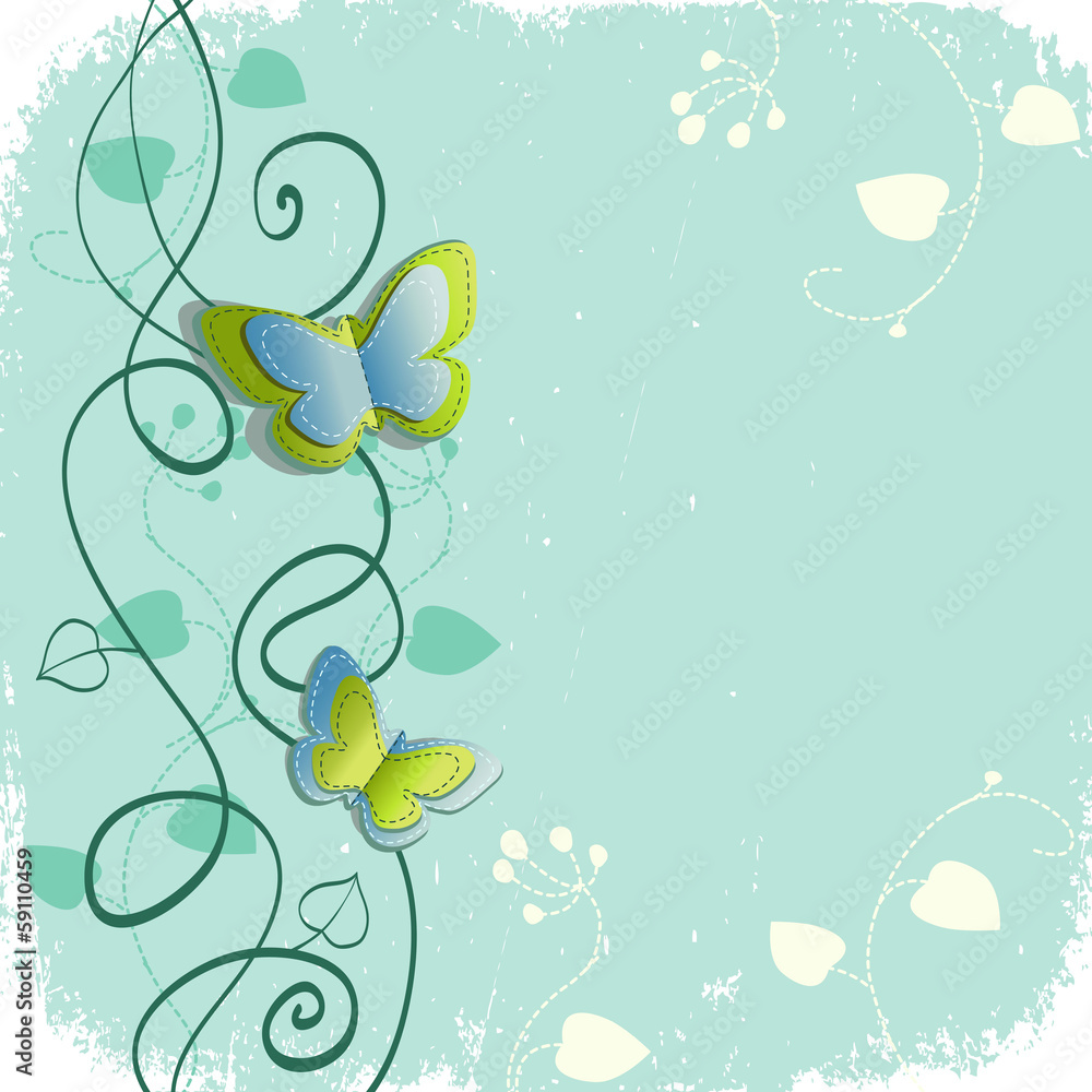 Abstract background with butterflies