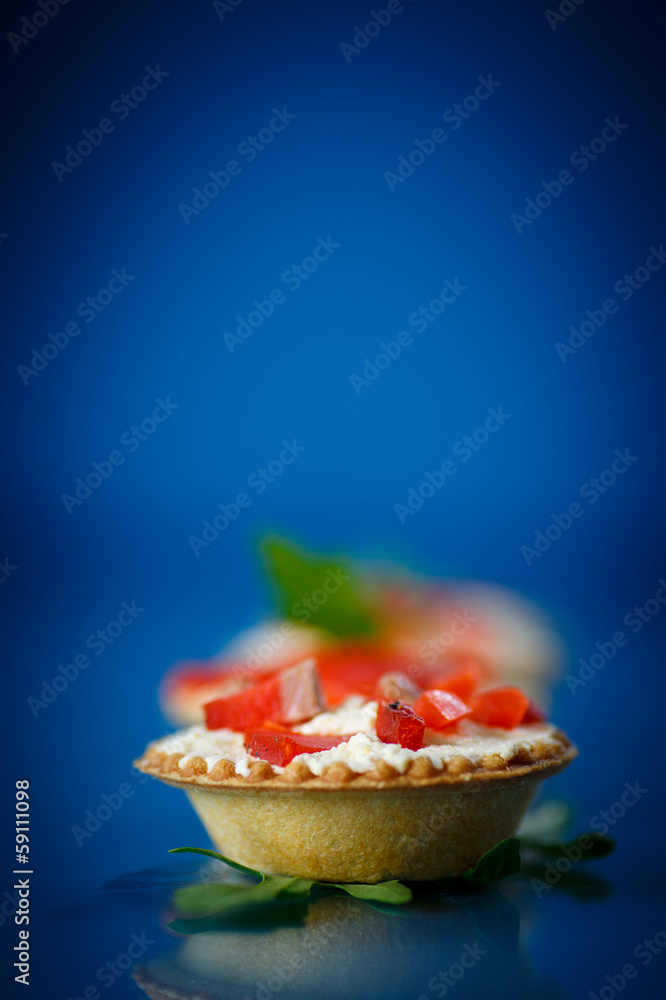 tartlets filled with red fish tartlets filled with red fish