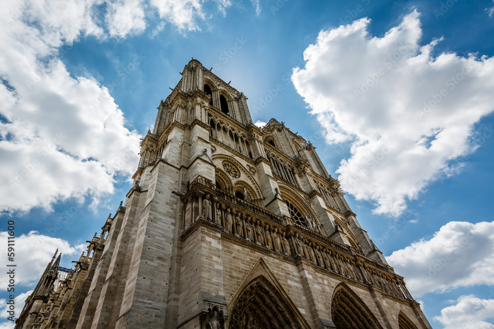 Notre Dame de Paris Cathedral on Cite Island, France