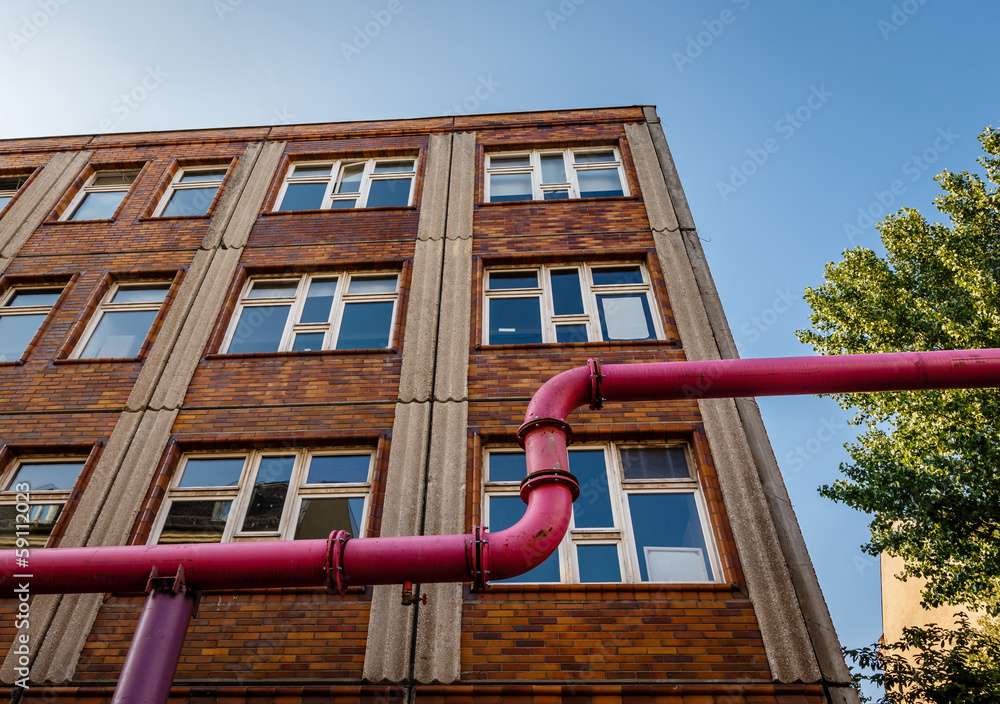 Fototapeta premium House Facade and Water Pipes in Berlin, Germany